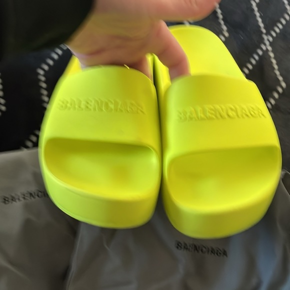 Balenciaga chunky slide rubber logo acide lime size C 36 - Picture 1 of 16
